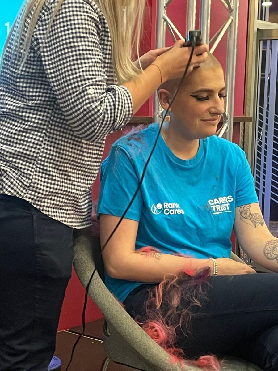 Bobbie Mecca Dagenham Head Shave for Carers Trust